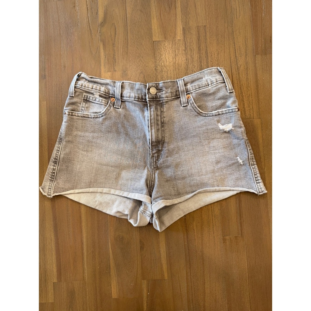 Signature Levi Strauss Gold Heritage High Rise Shorts Grey Denim Size 4 W27